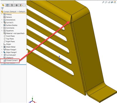 sheet metal welded corner solidworks|solidworks sheet metal closed corner.